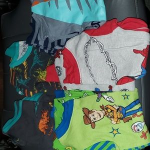 Lot of five (5) toddler boys pajamas size 4